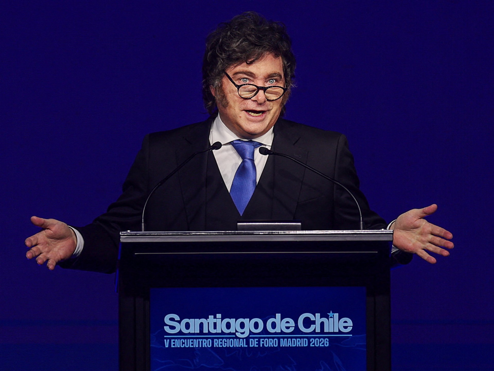 President Javier Milei announces tougher sanctions on companies drilling for oil near the Falkland Islands or Las Malvinas as Argentina calls them [File: Pablo Sanhueza/Reuters]